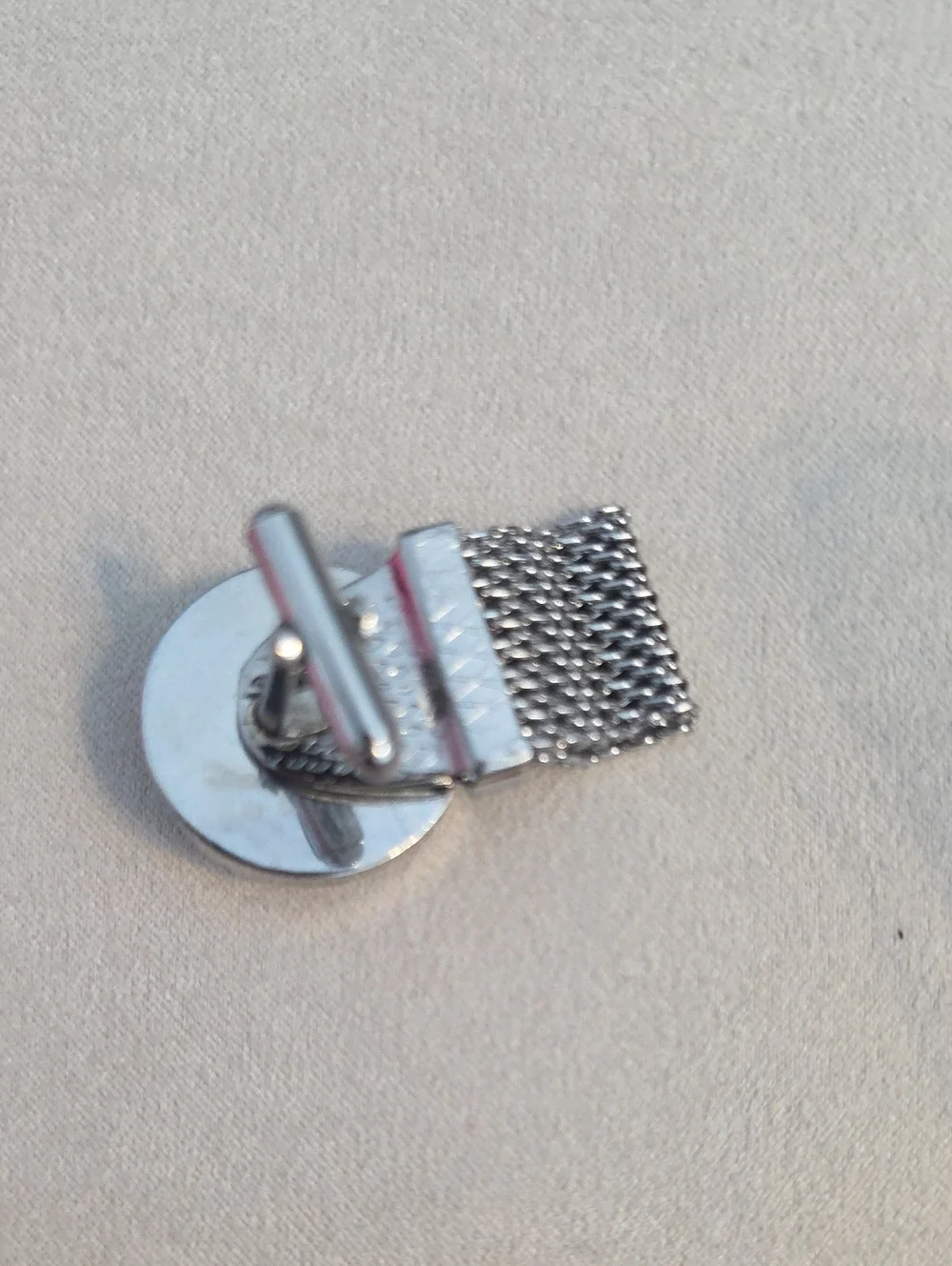 VTG 60s/70s Watermelon Rivoli Glass Wrap Around Silver Tone Cufflinks